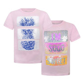 Esprit Girls Pink Sequins Print T-shirt